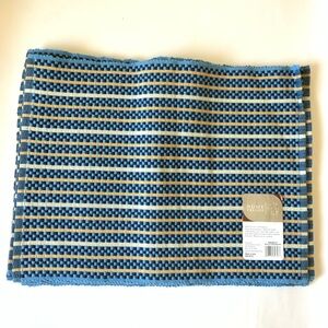 Home Trends 5 Piece Set Metallic Stripe Woven Placemats